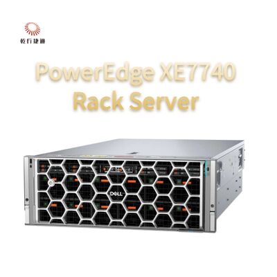 PowerEdge XE7740 Rack Server Akselerasi AI Fleksibel PowerEdge XE7740 memberdayakan wawasan AI perusahaan dengan konfigurasi GPU PCIe yang didinginkan udara yang fleksibel untuk inferensi dan penyetelan model