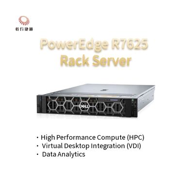 2U Two Socket PowerEdge R7625 Rack Server 4th Gen AMD EPYCTM Prosesor Hingga 8x PCIe Gen5 Slot 12 X 2.5 "SATA/SAS SSD