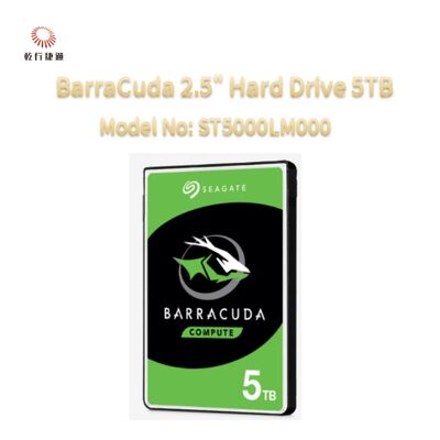 Seagate BarraCuda 2,5" Hard Drive 5TB Model No: ST5000LM000