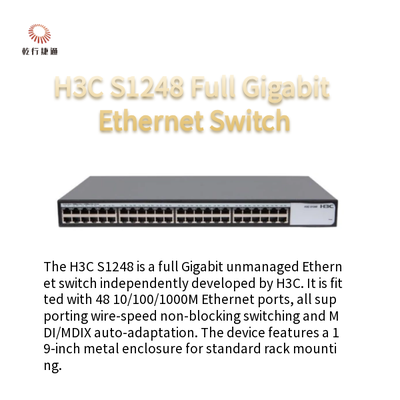 H3C S1248 Full Gigabit Ethernet Switch 48 10/100/1000Mbps Otomatis Menegosiasikan Port RJ45