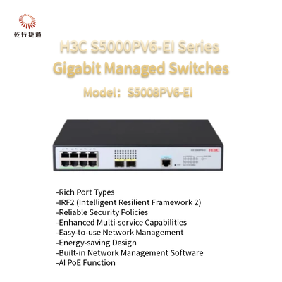 Sakelar Terkelola Gigabit Seri H3C S5000PV6-EI S5008PV6-EI