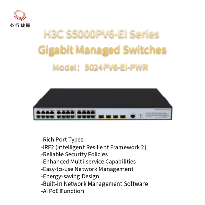 Sakelar Terkelola Gigabit Seri H3C S5000PV6-EI S5024PV6-EI-PWR