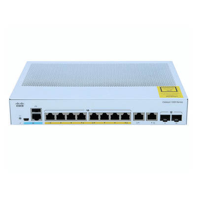 Switch manajemen jaringan Cisco C1000-8P-E-2G-L 8-port gigabit 2x 1G SFP dan RJ-45 combo uplinks POE 67W