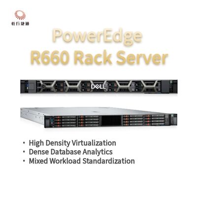 Server Rak Dell PowerEdge R660, sistem penyimpanan flash, server CPU Xeon, server penyimpanan kustom