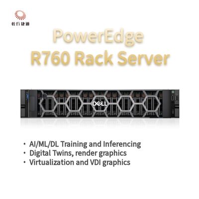 Model Rak Server Dell PowerEdge R760, sistem penyimpanan flash, server CPU Xeon