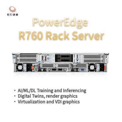 Model Rak Server Dell PowerEdge R760, sistem penyimpanan flash, server CPU Xeon