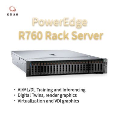 Model Rak Server Dell PowerEdge R760, sistem penyimpanan flash, server CPU Xeon