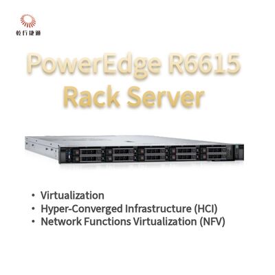 Dell PowerEdge R6615 1U Rack Server dengan 128 Memori dan Direct Liquid Cooling, server penyimpanan khusus, server dua arah
