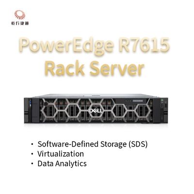 Server Rak Dell PowerEdge R7615 2U dengan 128 Core, server penyimpanan kustom, server 2 arah