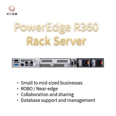 Server Rak 1U PowerEdge R360 dengan Intel Xeon Seri 6300, Memori DDR5 128 GB, dan Dukungan GPU
