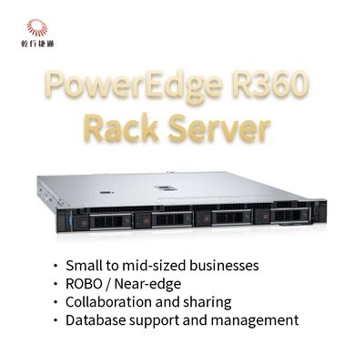 Server Rak 1U PowerEdge R360 dengan Intel Xeon Seri 6300, Memori DDR5 128 GB, dan Dukungan GPU