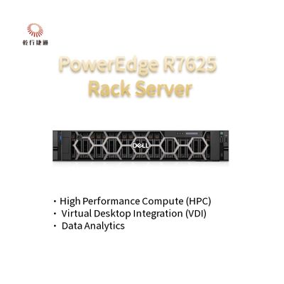 2U Two Socket PowerEdge R7625 Rack Server 4th Gen AMD EPYCTM Prosesor Hingga 8x PCIe Gen5 Slot 12 X 2.5 "SATA/SAS SSD