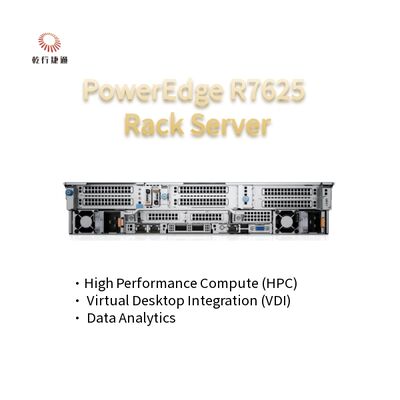 2U Two Socket PowerEdge R7625 Rack Server 4th Gen AMD EPYCTM Prosesor Hingga 8x PCIe Gen5 Slot 12 X 2.5 "SATA/SAS SSD
