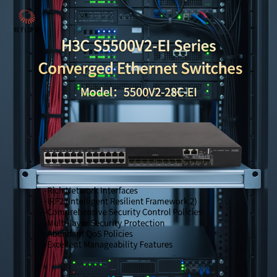 H3C S5500V2-EI Seri S5500V2-28C-EI Switch Ethernet Terkonvergensi Kinerja Tinggi