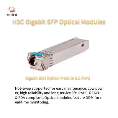 H3C Gigabit SFP Optical Modules Konsumsi daya rendah dan SFP-GE-LX-SM1310-S yang bisa ditukar panas