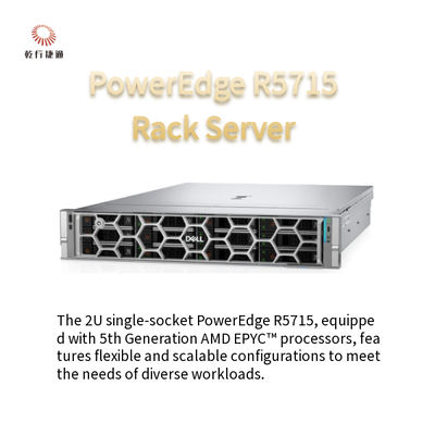 PowerEdge R5715 2U Rack Storage Server Single-Socket Platform 5th Generasi AMD EPYC Prosesor