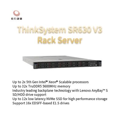 Server Rak ThinkSystem SR630 V3 2U Prosesor Xeon Tersedia, prosesor Intel Xeon Scalable