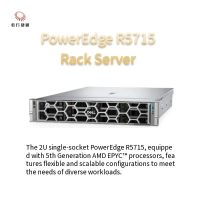 PowerEdge R5715 2U Rack Storage Server Single-Socket Platform 5th Generasi AMD EPYC Prosesor